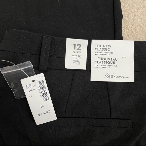 Reitman’s The Modern Stretch Bootleg Black Pants in size 12 Petite - Picture 7 of 12